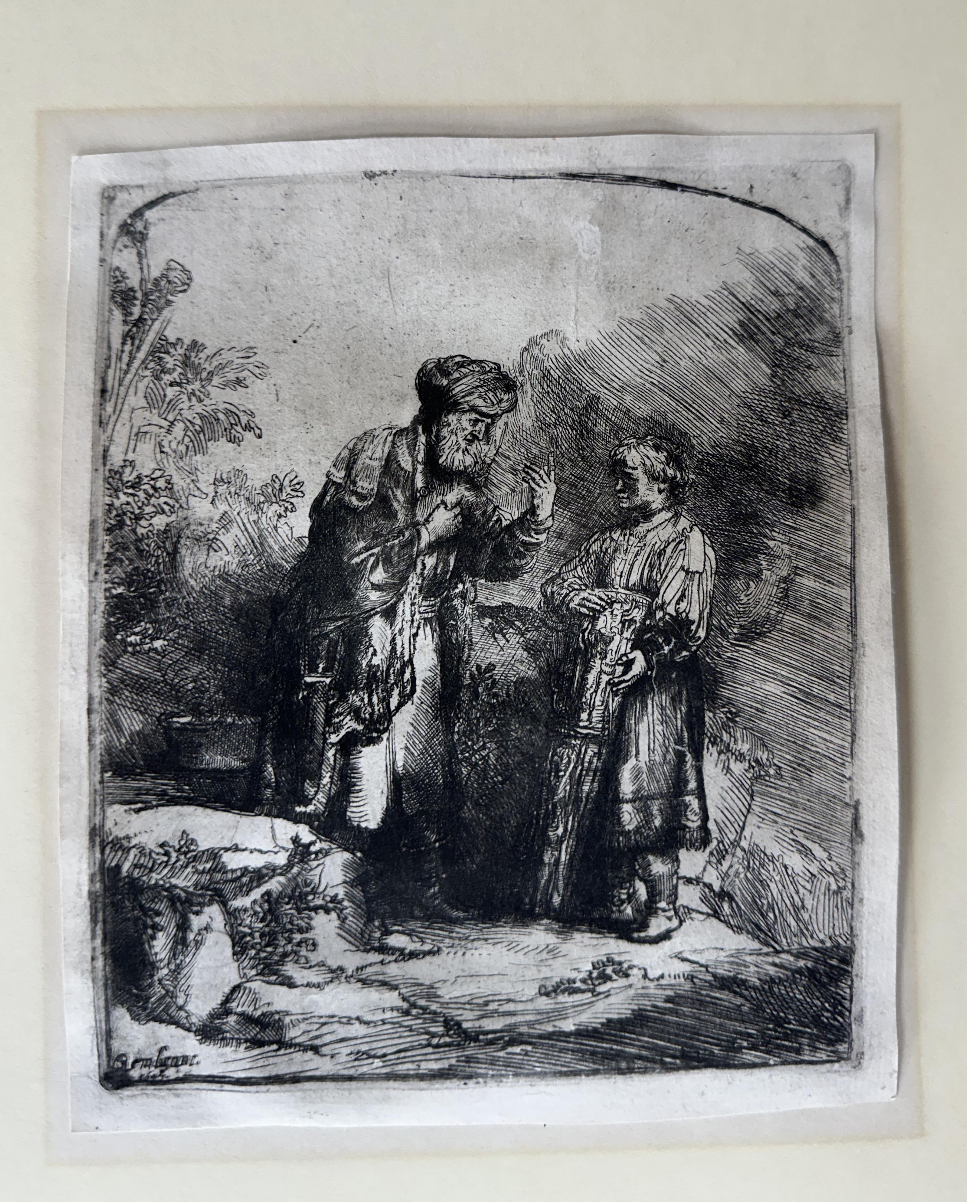 After Rembrandt van Rijn, Dutch 1606-1669, 'Abraham and Isaac'